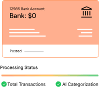 A connected bank account showing transactions being categorized
